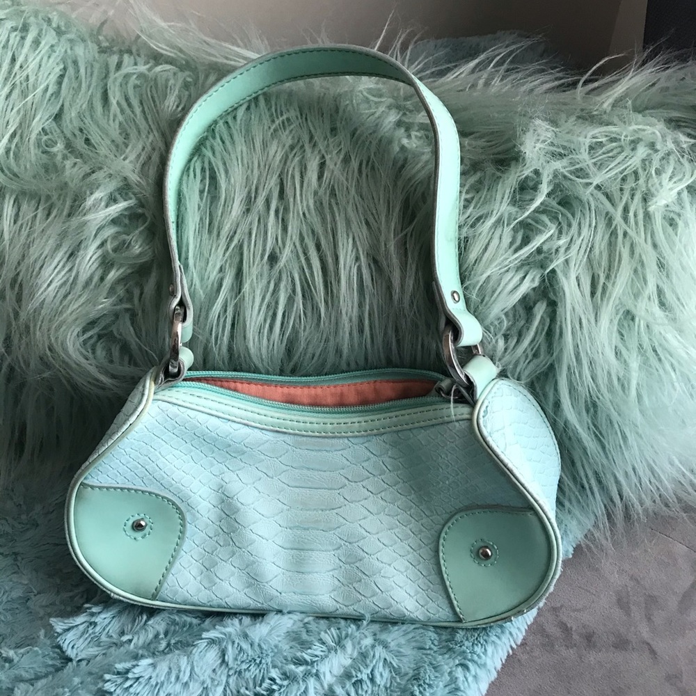 Faux alligator skin handbag